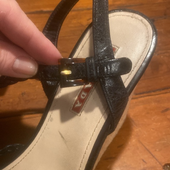 Prada black and cork wedge size 37. - Picture 5 of 9